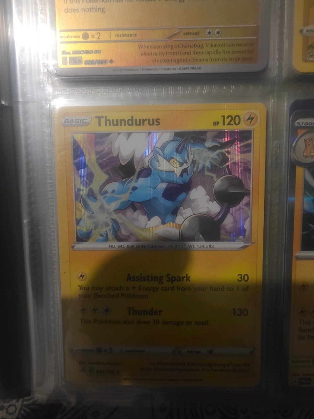 Thundurus Pokémon kaart - Basic HP 120, Ophalen of Verzenden, Zo goed als nieuw, Losse kaart, Foil