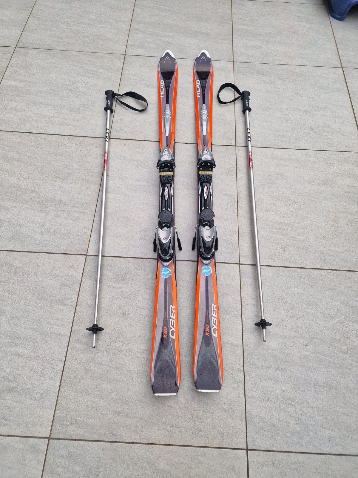 Head Cyber Ski's met stokken - Zo goed als nieuw, Sport en Fitness, Skiën en Langlaufen, Ophalen, 140 tot 160 cm, Zo goed als nieuw