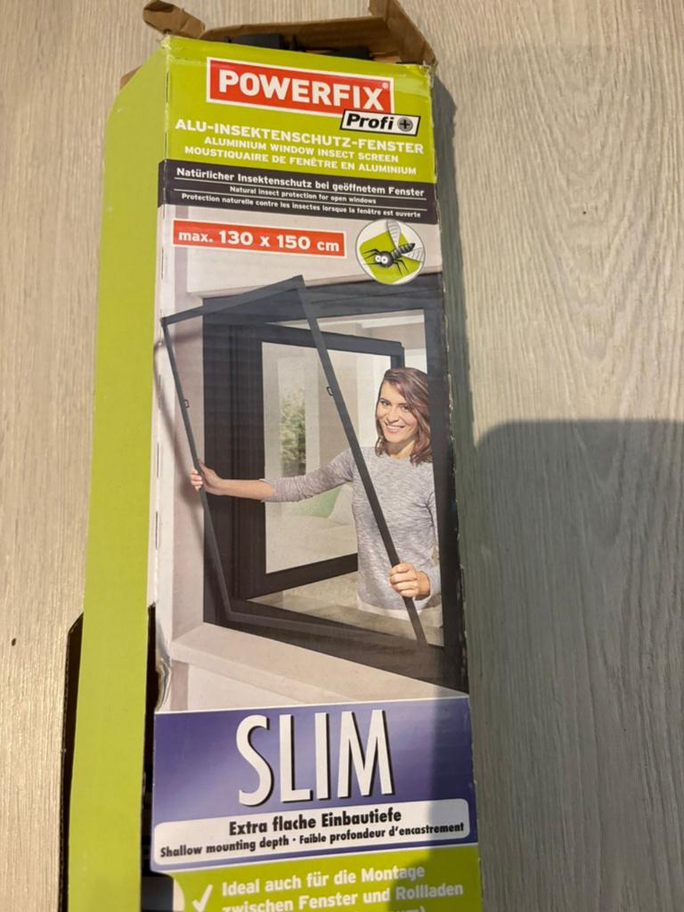POWERFIX ALU-Insektenschutz-Fenster 130x150 cm Antraciet, Ophalen, Nieuw, Minder dan 200 cm