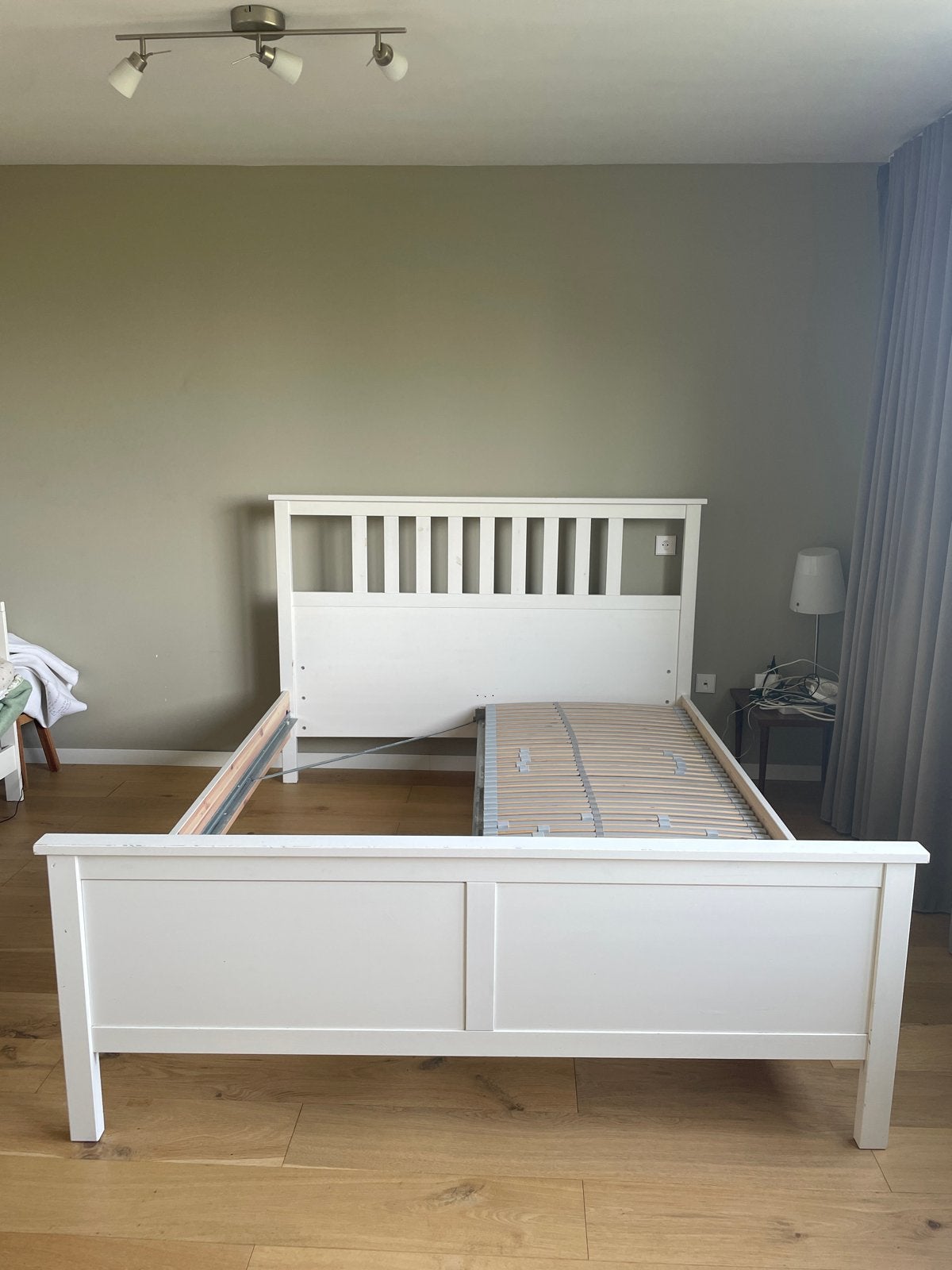 Ikea Hemnes Bed wit 160x200 met 1 lattenbodem, Ophalen, Gebruikt, Wit, Tweepersoons