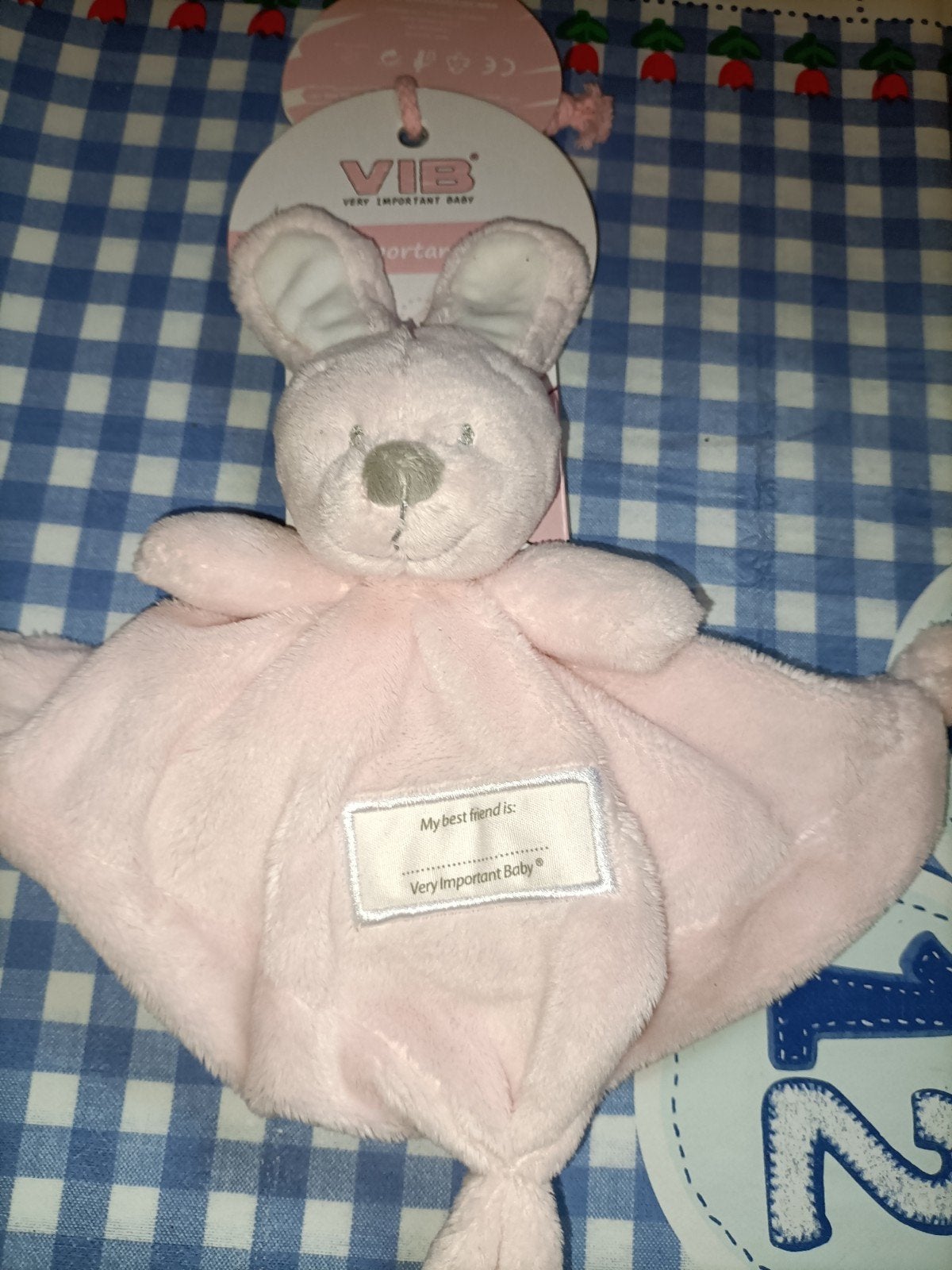 Roze konijn Knuffeldoekje VIB NIEUW, Ophalen of Verzenden, Zo goed als nieuw, Konijn