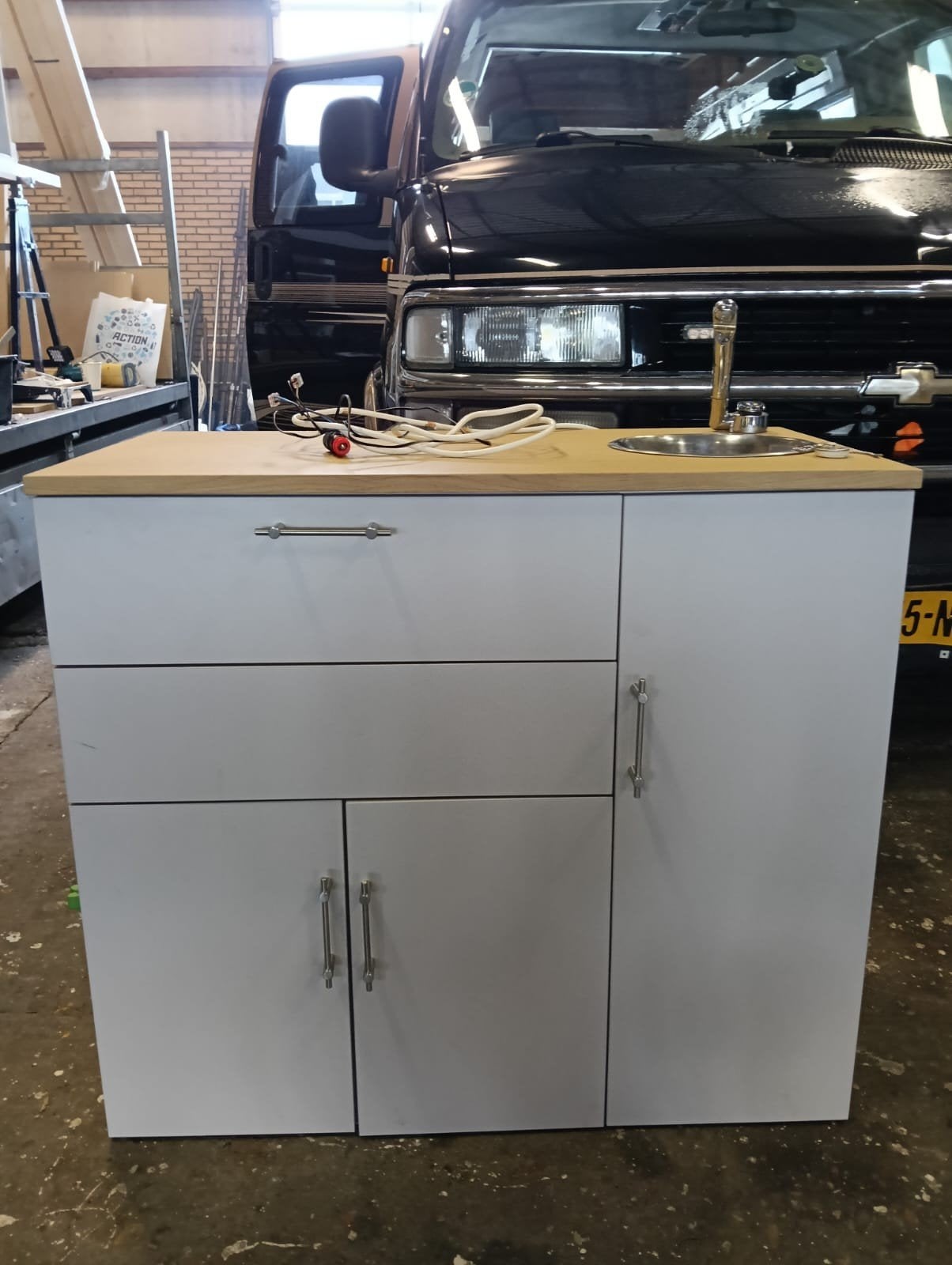 Compacte Camper Keukenunit met Spoelbak en Kookplaat, Caravans en Kamperen, Camper-accessoires, Ophalen, Nieuw