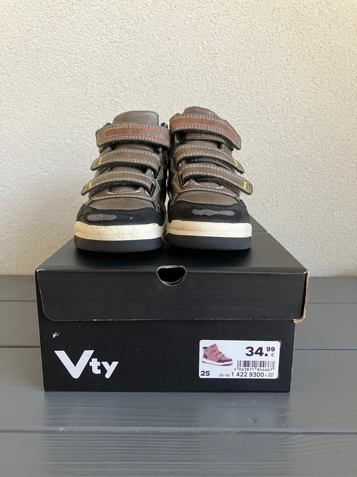 VTY jongens schoen maat 25 bruin hoog klittenband schoenen, Ophalen of Verzenden, Zo goed als nieuw, Schoenen