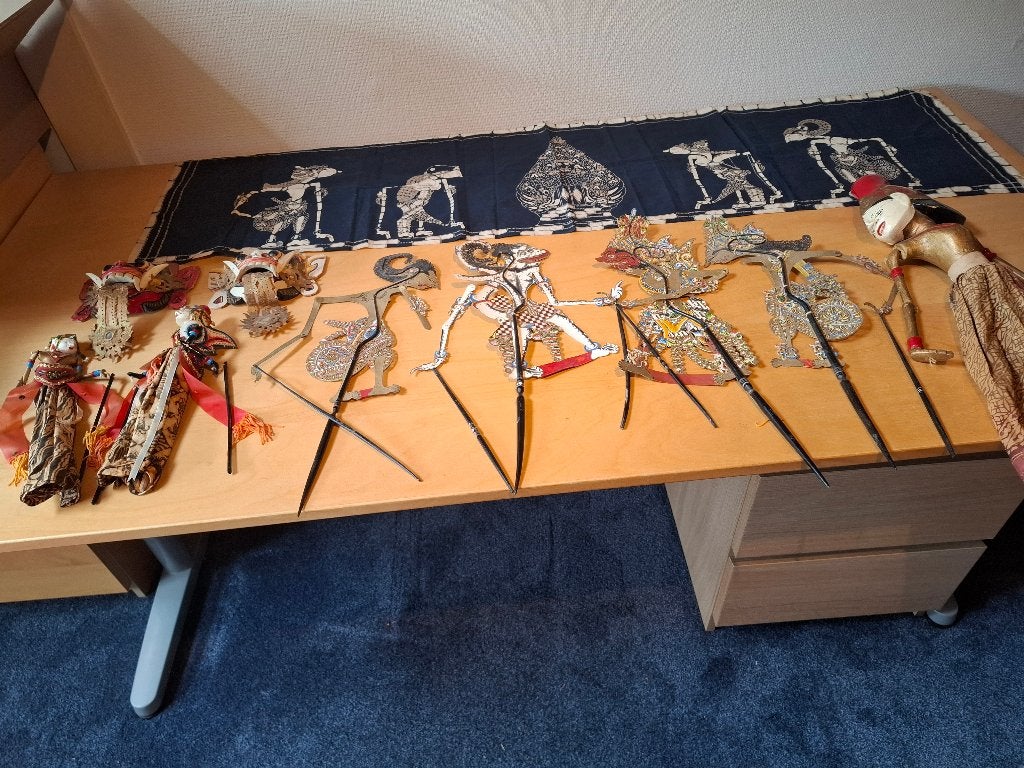 wajang poppen, Ophalen, Natuurlijk materiaal, Handgemaakt, Indonesië
