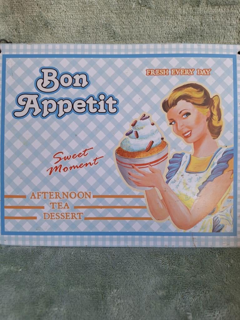 Reclame bord bon appetit, Reclamebord, Gebruikt, Onbekend, Ophalen of Verzenden