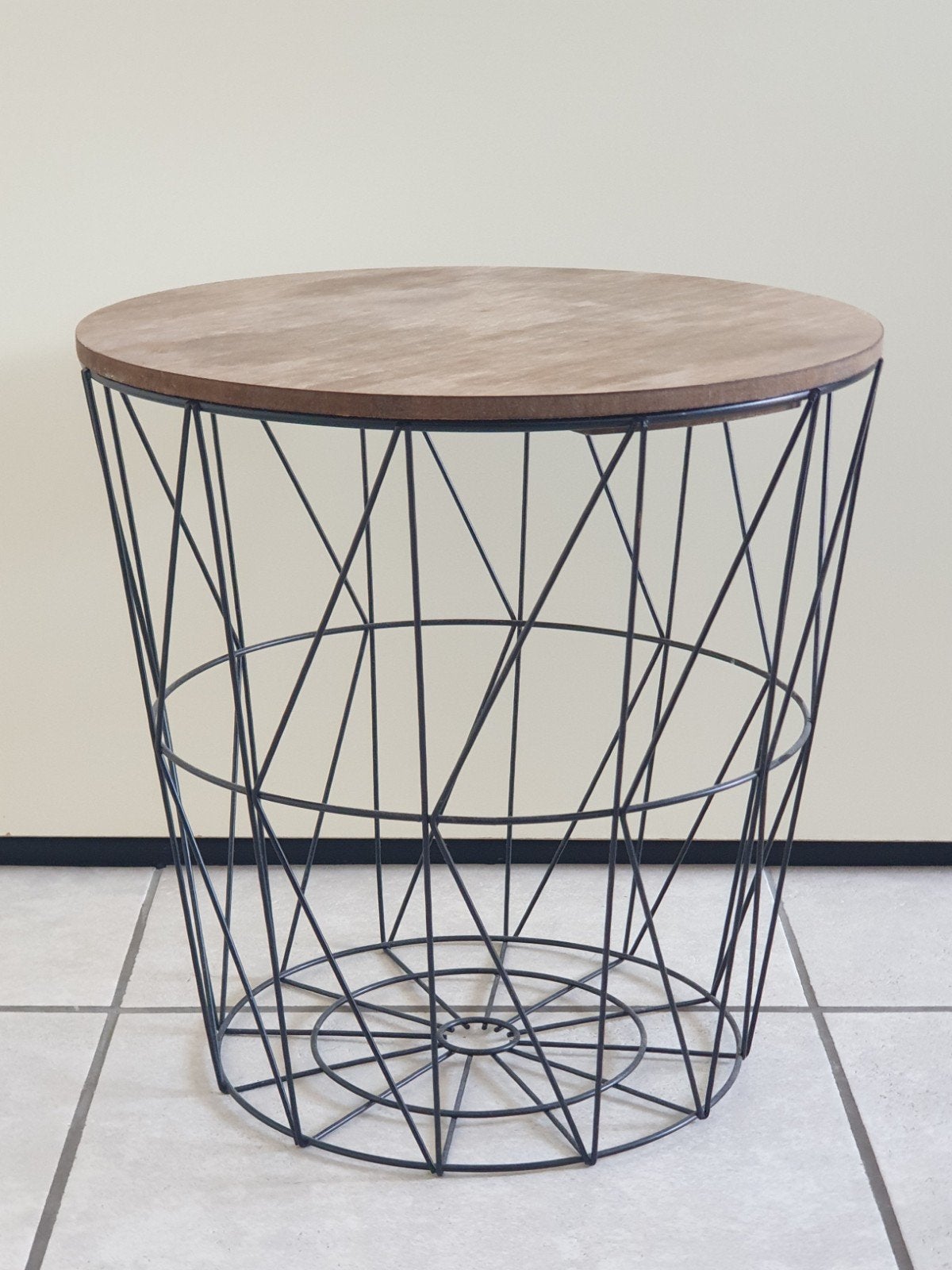 Bijzettafel draadmand, Huis en Inrichting, Ophalen, Rond, Minder dan 55 cm, 45 tot 60 cm