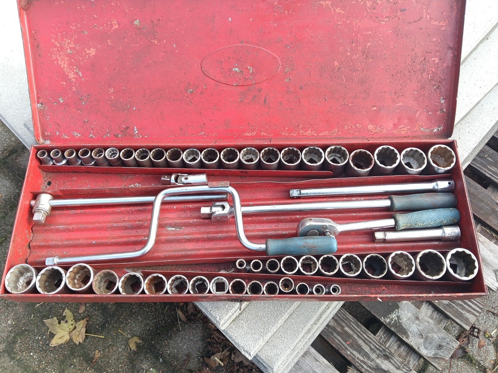Britool 1/2 doppenset Metrisch AF en Whitworth, Ophalen of Verzenden, Gebruikt, Gereedschapsset