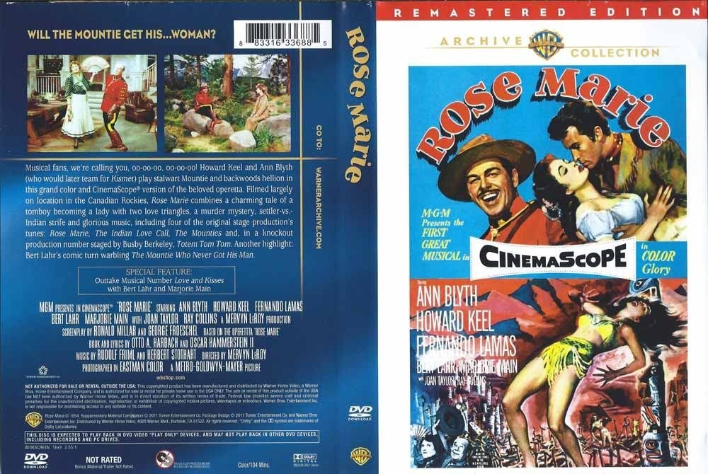 Rose Marie 1954 DVD met Ann Blyth, Howard Keel, Alle leeftijden, Ophalen of Verzenden, Zo goed als nieuw, Drama