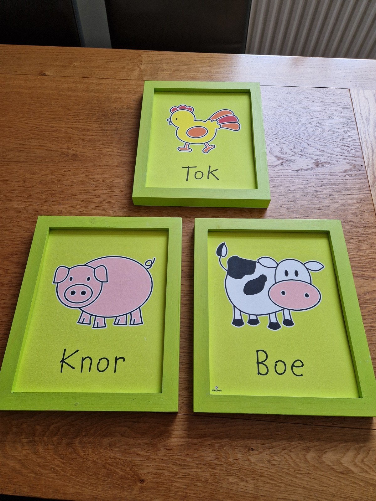 3 leuke ingelijste schilderij met dieren, Ophalen of Verzenden, Zo goed als nieuw, Wanddecoratie, Ingelijst