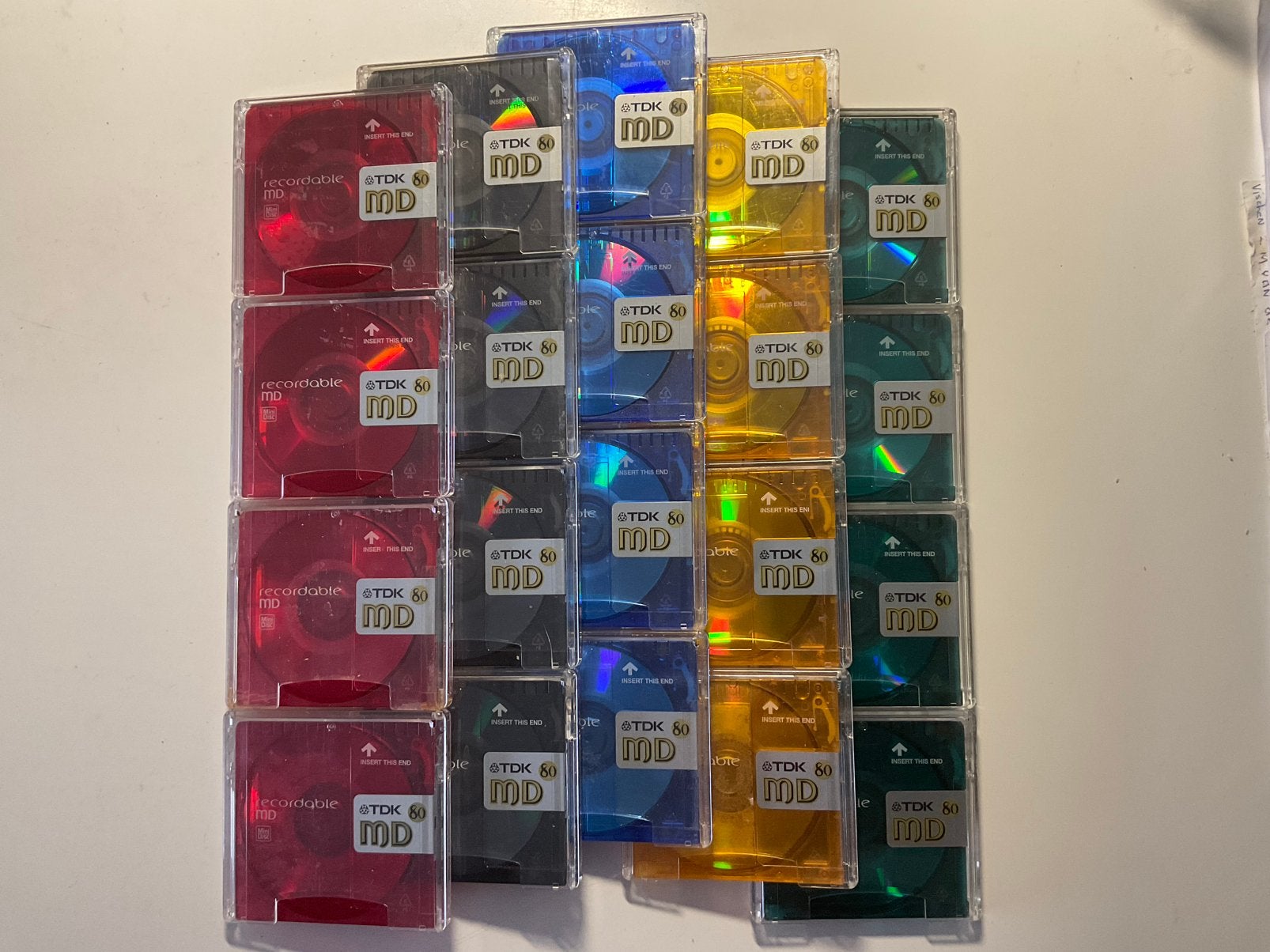 Minidisc’s . TDK COLOR COLECTION  20x i.p.st.  80 minuten, Ophalen of Verzenden