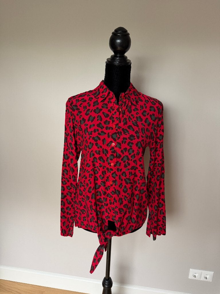 Blouse print rood Transfer maat XS, Ophalen, Zo goed als nieuw, Maat 34 (XS) of kleiner, Transfer
