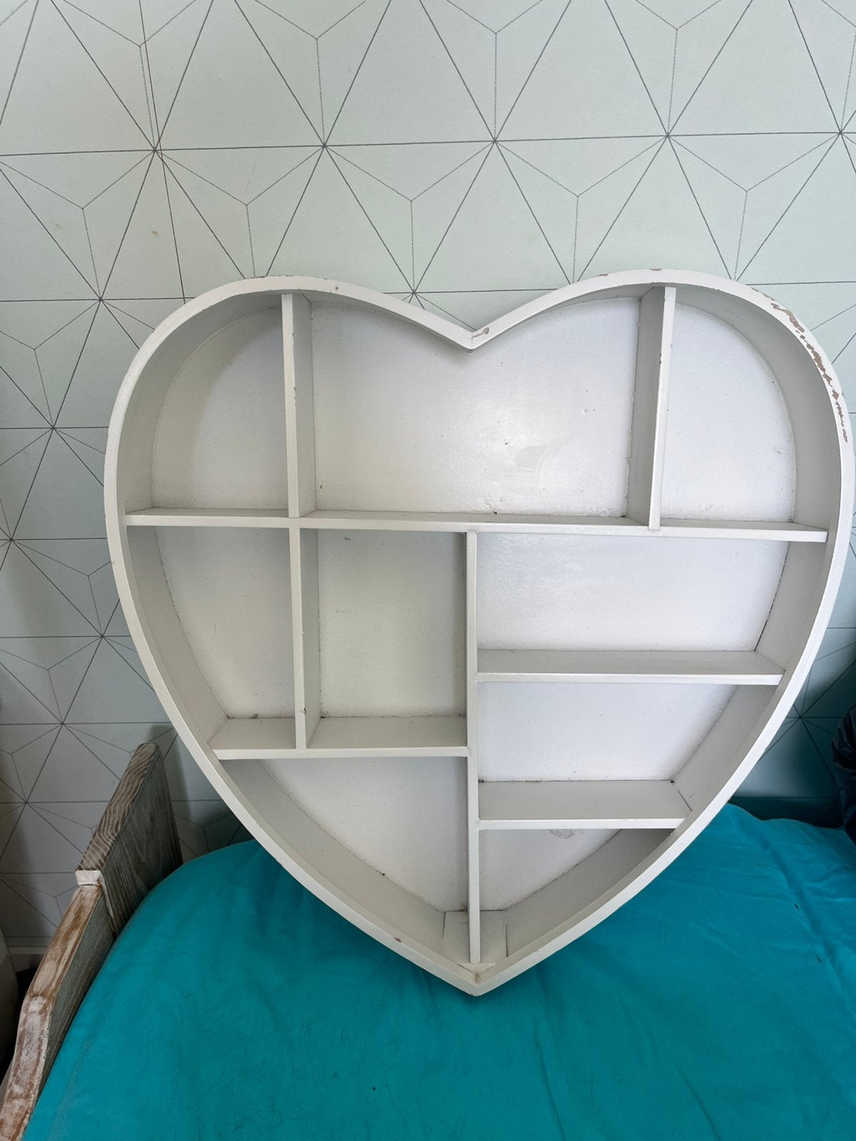 Letterbak hartvormig, Ophalen of Verzenden, Gebruikt, Wit, Decoratieobject