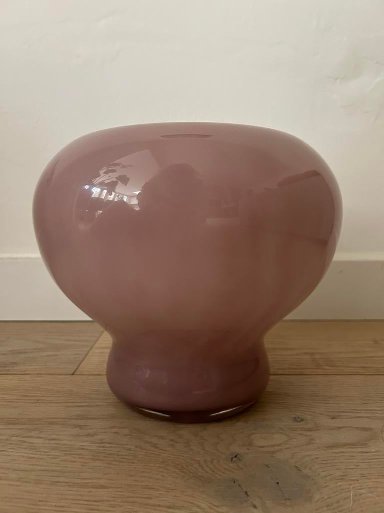 Glazen lila vaas/bloempot van H&M Home (20x23cm), Ophalen, Overige kleuren, Minder dan 50 cm, Glas