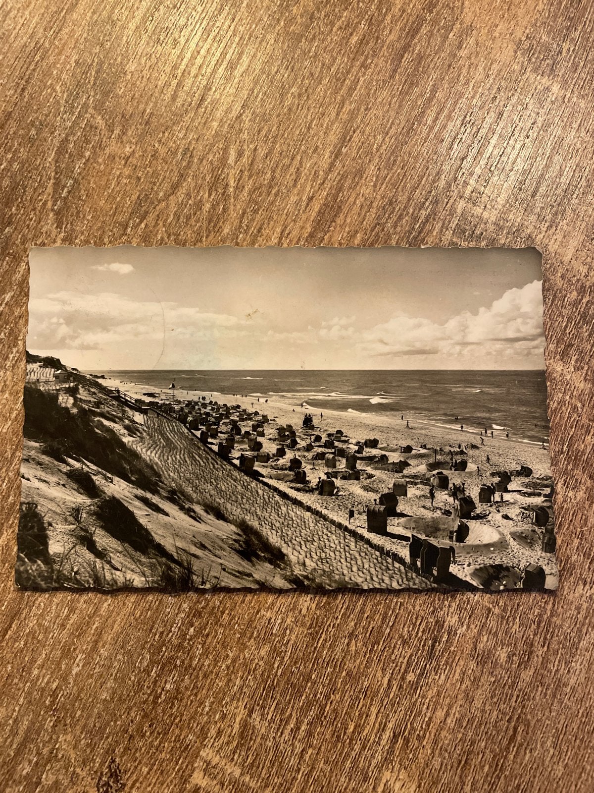 Oude Ansichtkaart: Strand en Zee, Noordzeebad Hörnum, Sylt, Verzamelen, Ophalen of Verzenden, 1940 tot 1960, Gelopen, Stad of Dorp