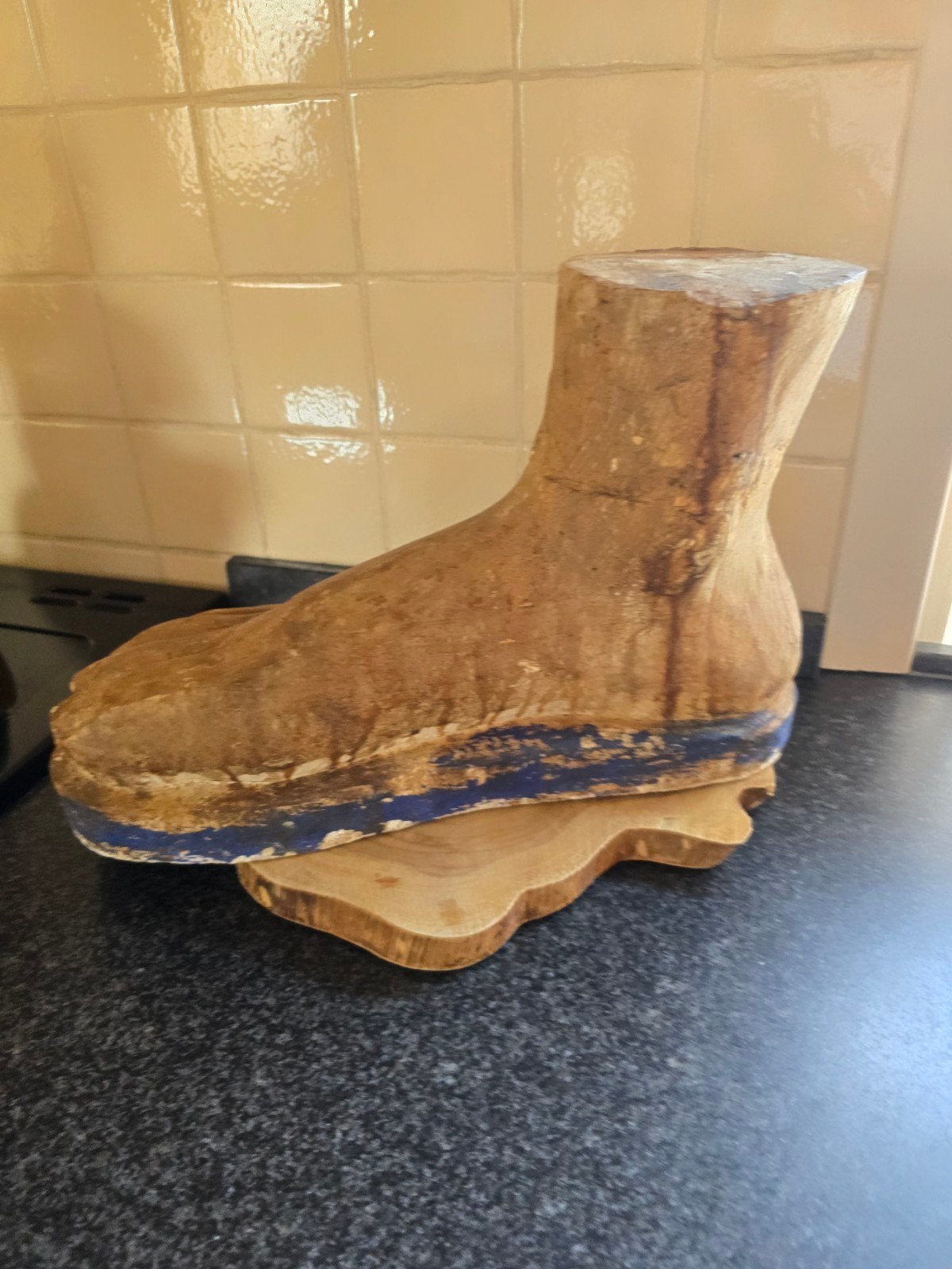 Antieke zeldzaam sculptuur van hout en gips, Ophalen of Verzenden