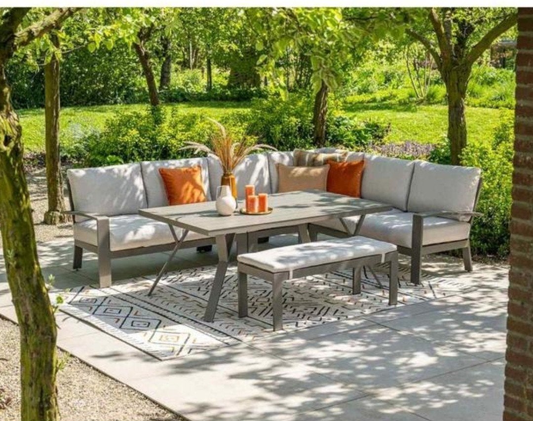 Camilo lounge dining set 6-delig links - donker grijs, Ophalen, Aluminium