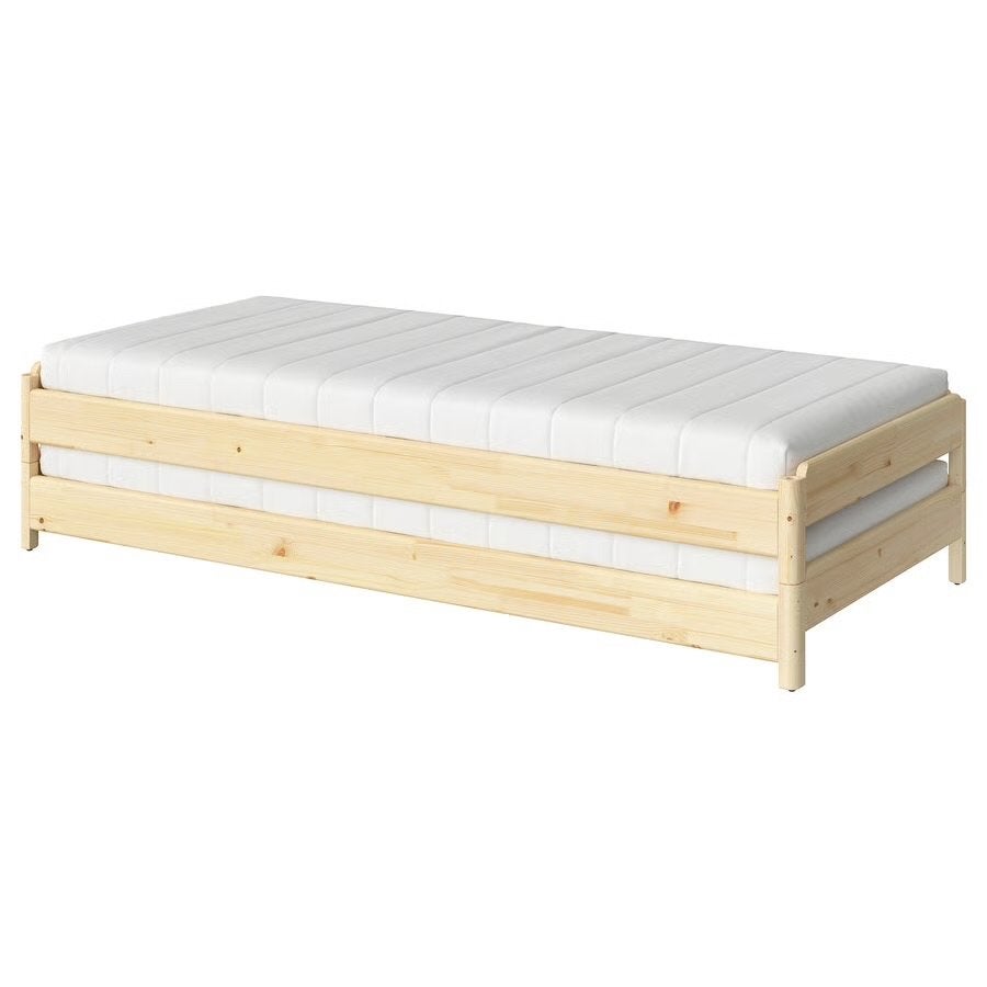 IKEA UTÅKER Stapelbedden met matrassen, topper 2x eenpersoon, Ophalen, Gebruikt, 80 cm, 200 cm