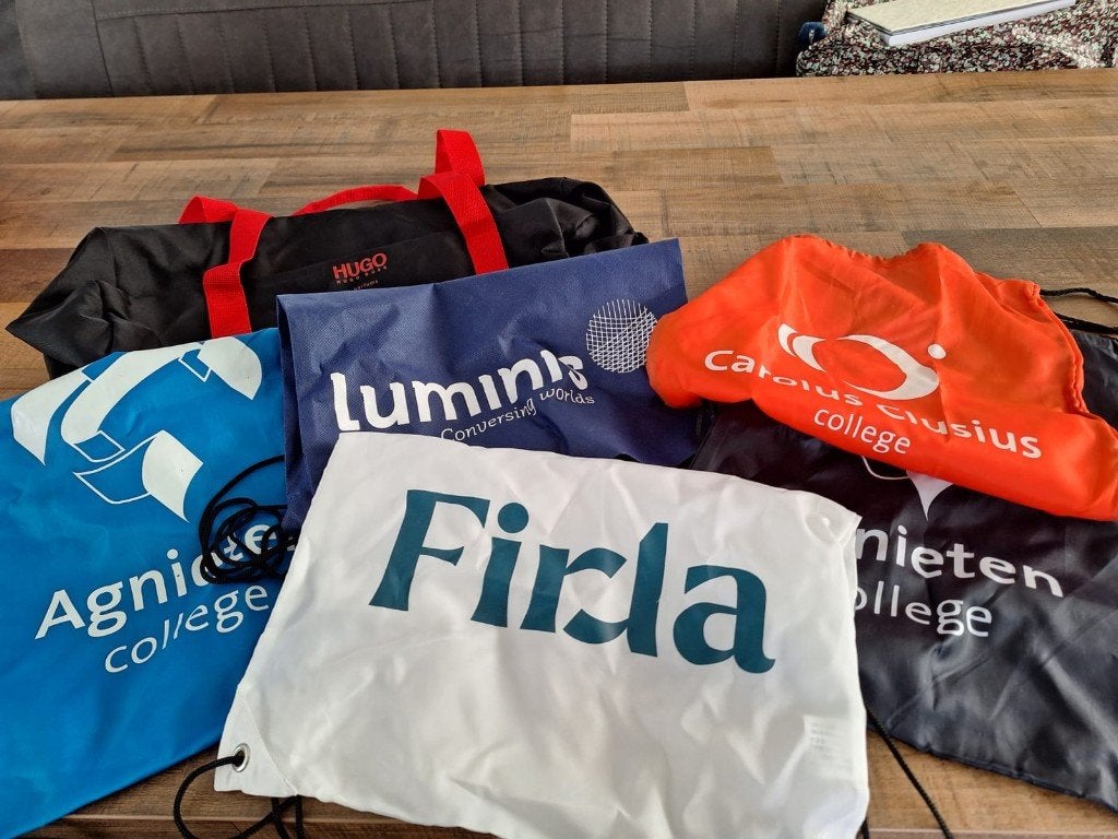 Gratis: gymtasjes (met reclameopdruk), Ophalen, Nieuw, Overige merken, 30 tot 45 cm