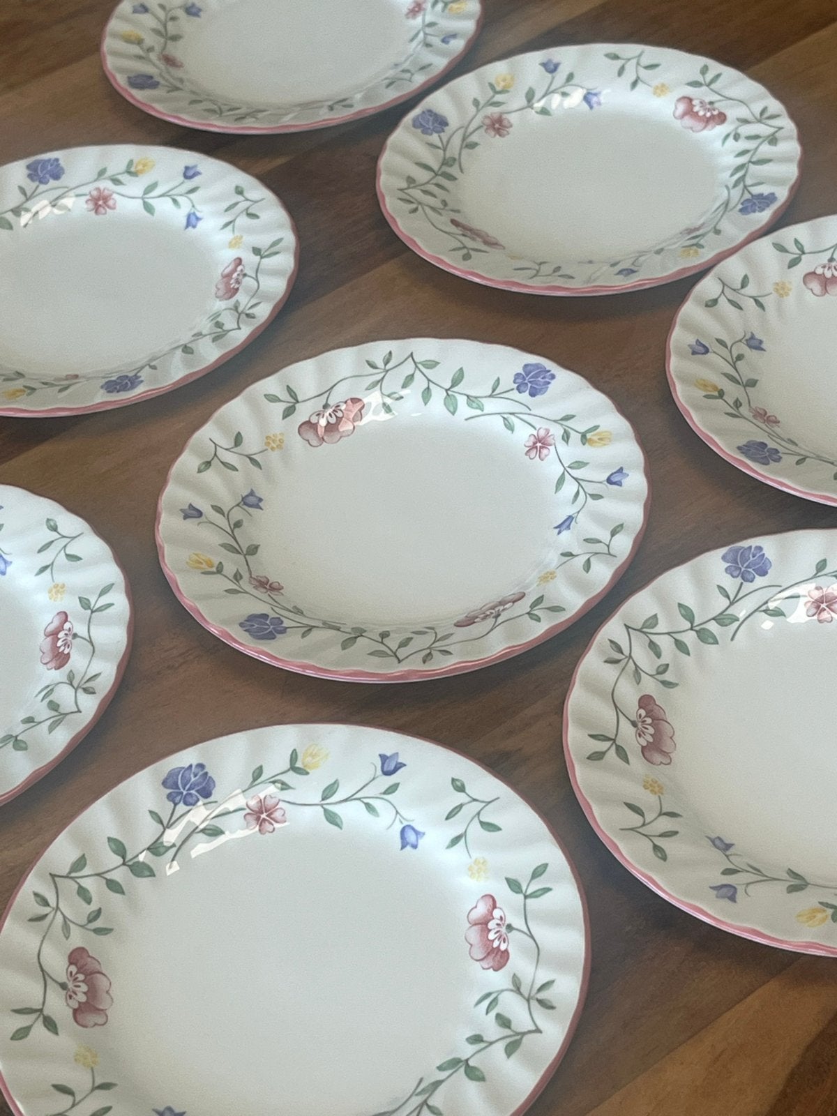 Set van 8 Vintage Johnson Brothers "Summer Chintz" Borden, Ophalen of Verzenden