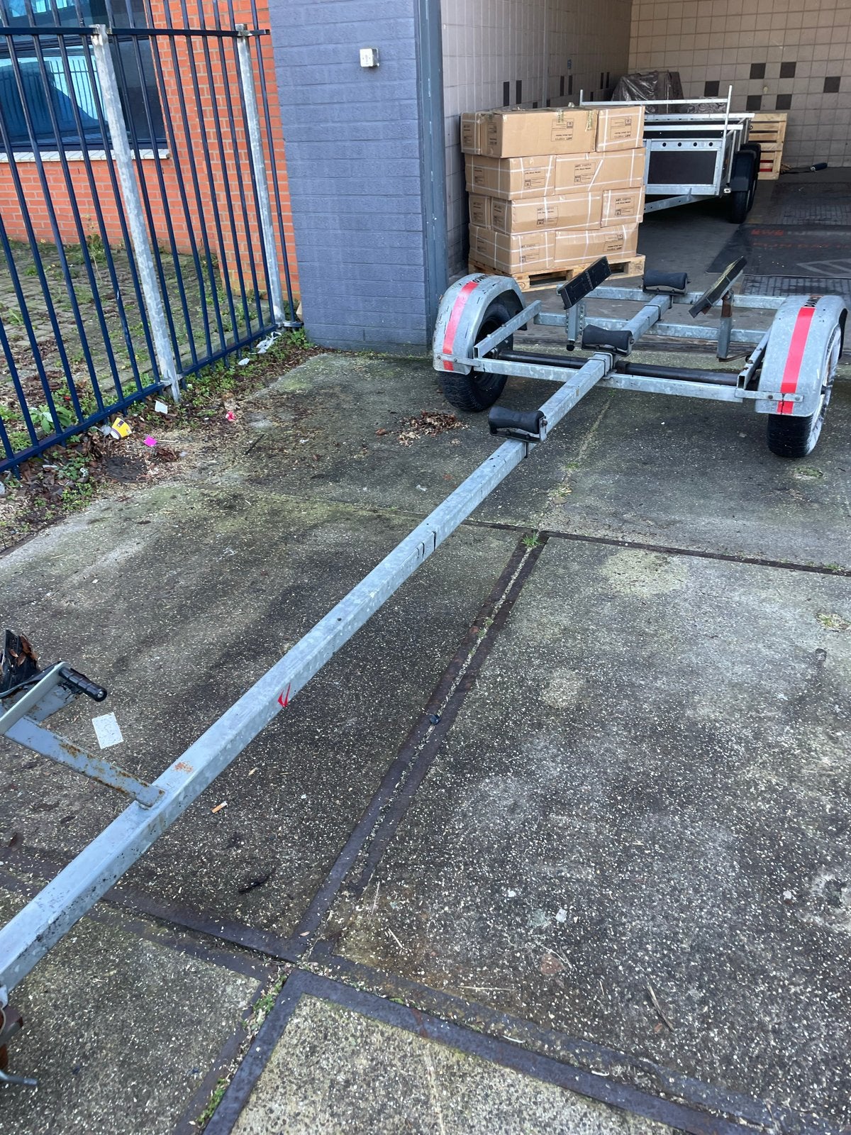 Boottrailer in redelijke staat met lichtbalk, Ophalen of Verzenden, Gebruikt