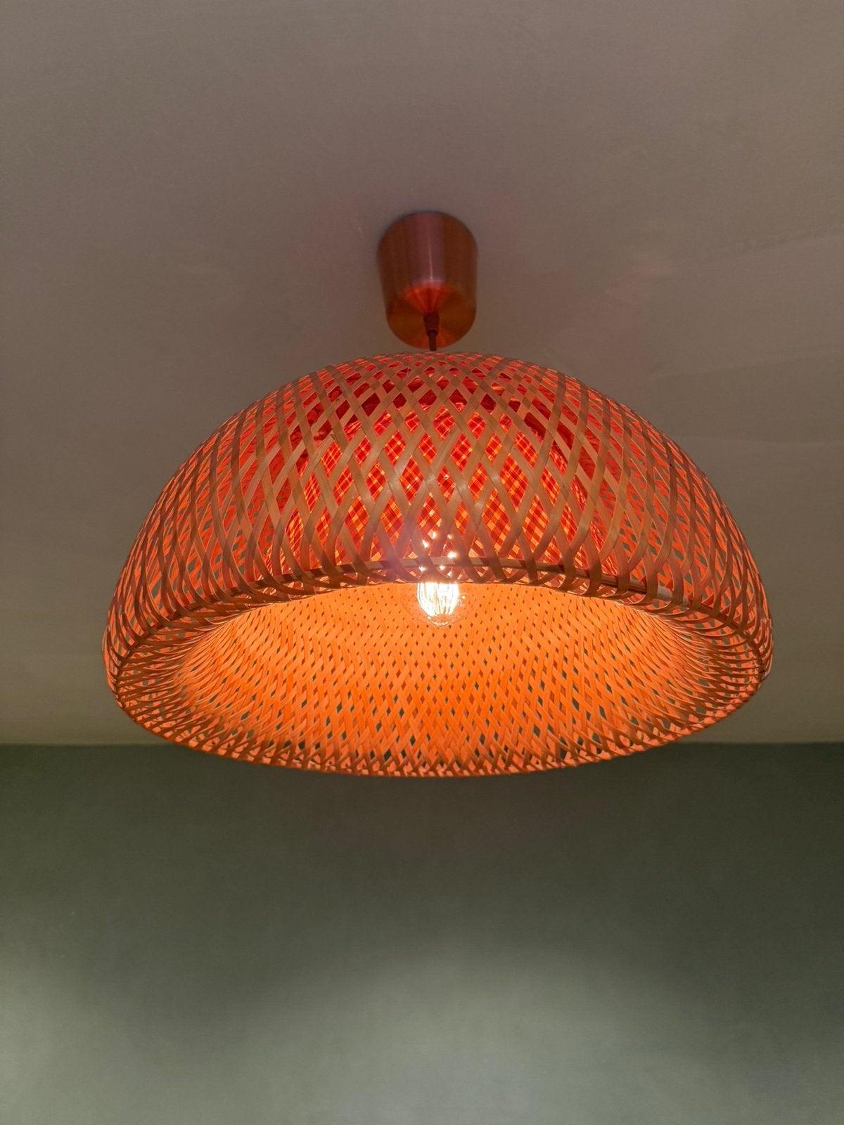 Bamboe hanglamp, Ophalen, Gebruikt