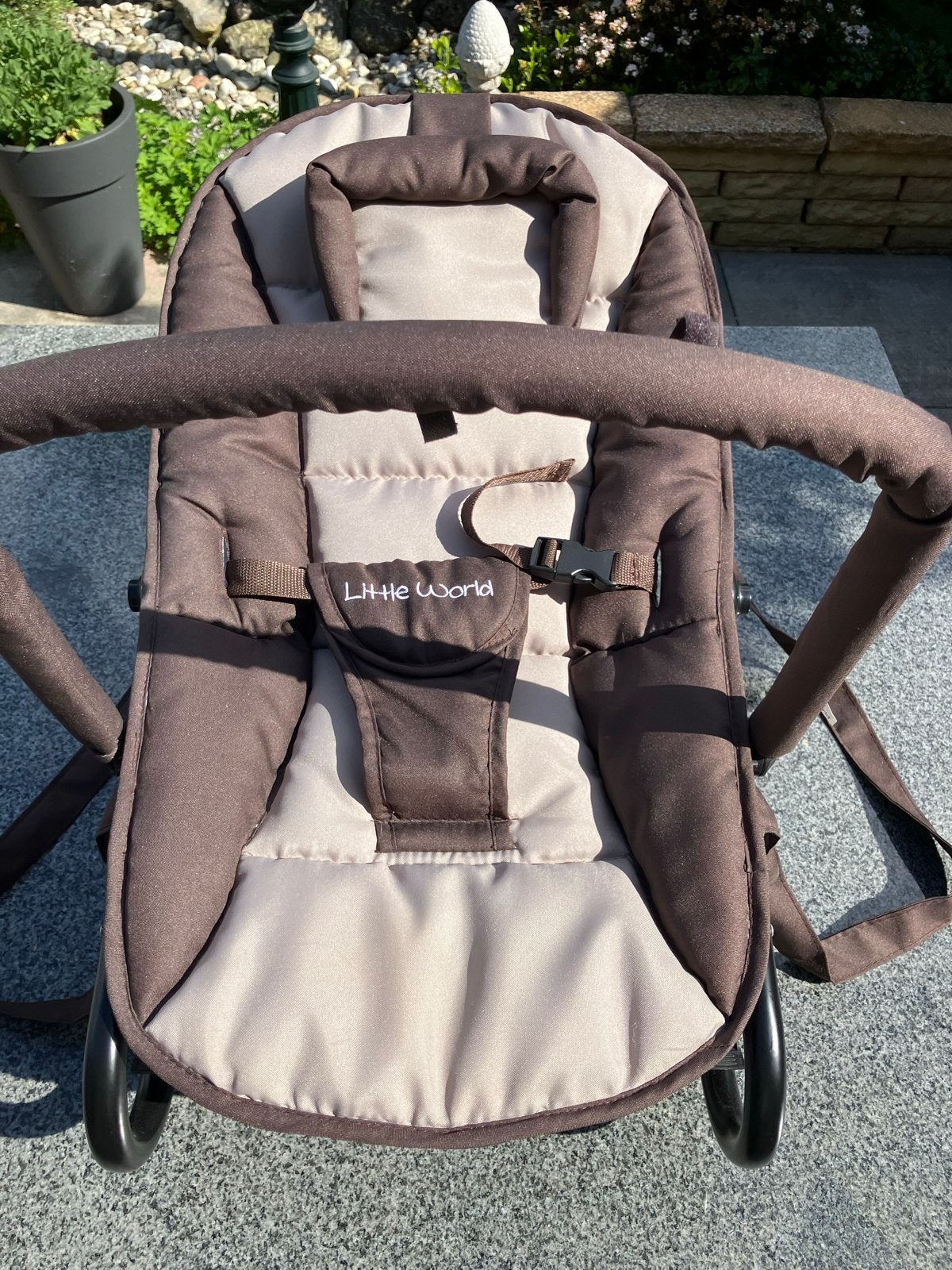 Little World Baby Wipstoel/Schommelstoel Bruin/Beige, Ophalen of Verzenden, Zo goed als nieuw