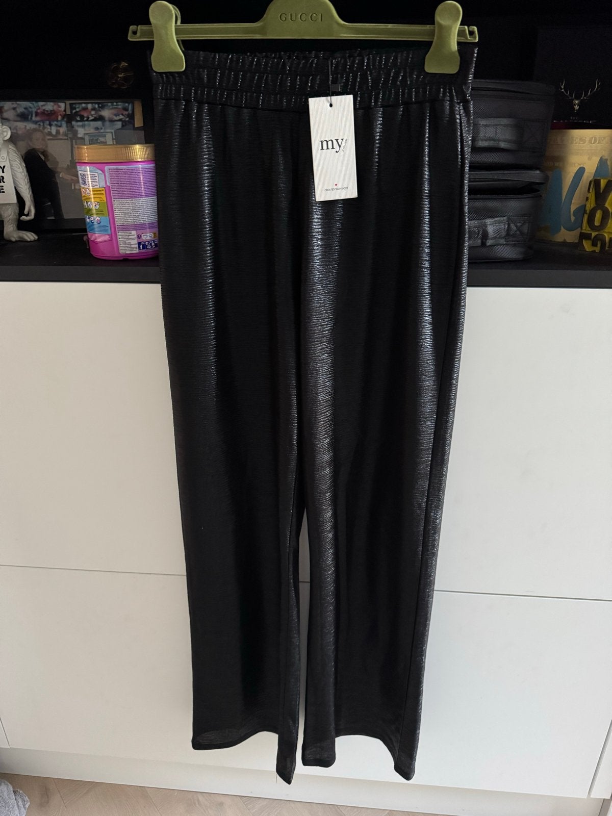 My Jewellery Zwarte Wide Leg Broek met Lurex Maat S Nieuw, Ophalen, Zwart, Nieuw, Maat 36 (S)