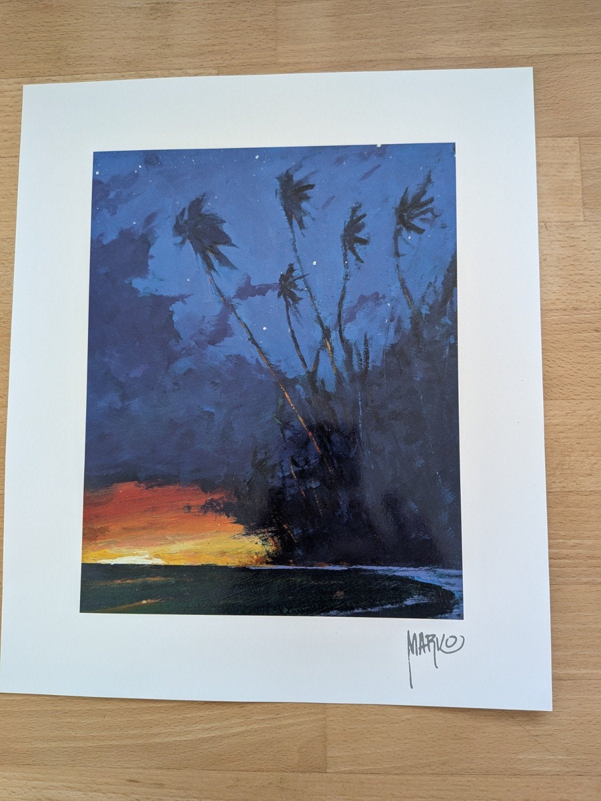 Set van 3 moderne kunstprints met certificaat, Papier/karton, Print, Echtheidscertificaat, Landschap