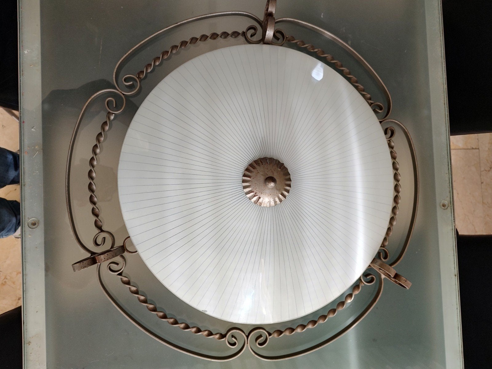 Vintage Schaal lamp (plafonnière) '50 Nederland, Ophalen
