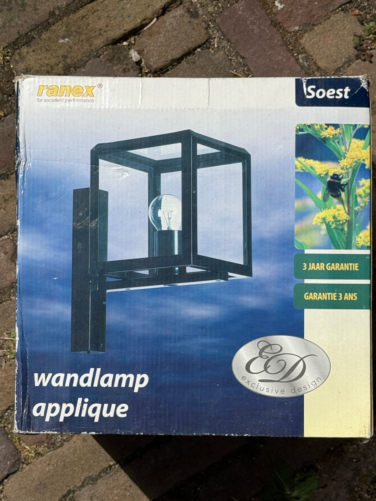 2 x Ranex Soest wandlamp buitenlamp - Zwart, roestvrij staal, Wandlamp, Nieuw, Ophalen of Verzenden, Netvoeding