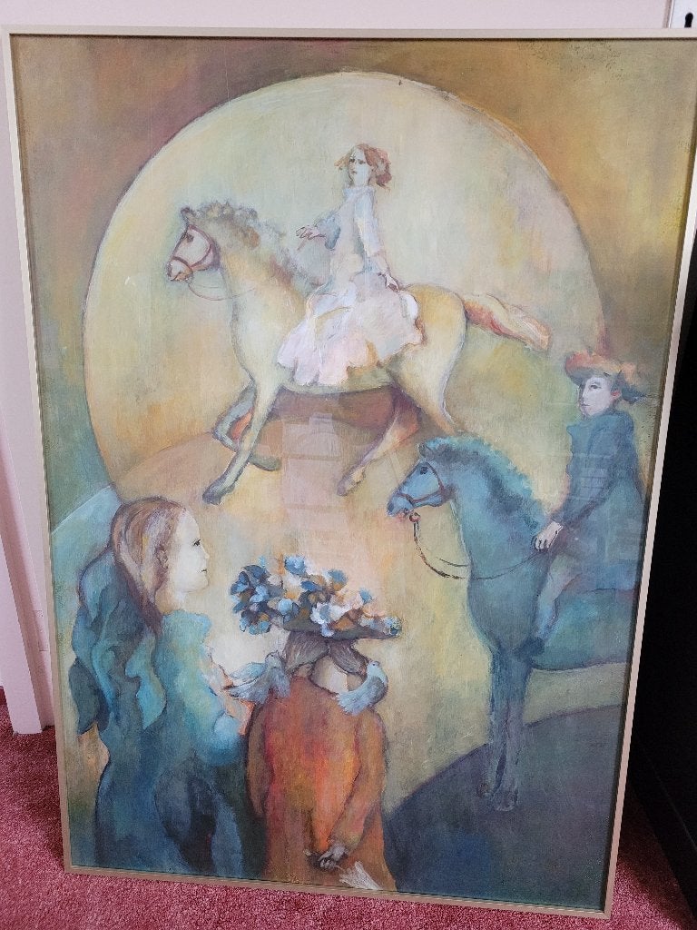 Jan de Jong -  Ruiters, Ophalen, Origineel werk, Acrylverf, Papier