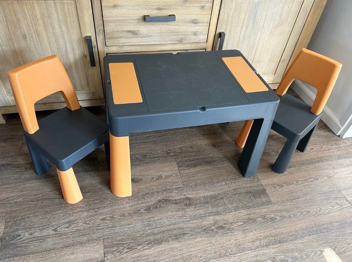 Kinder speeltafel met 2 stoeltjes - LEGO compatibel, Ophalen, Gebruikt, Tafel(s) en Stoel(en)