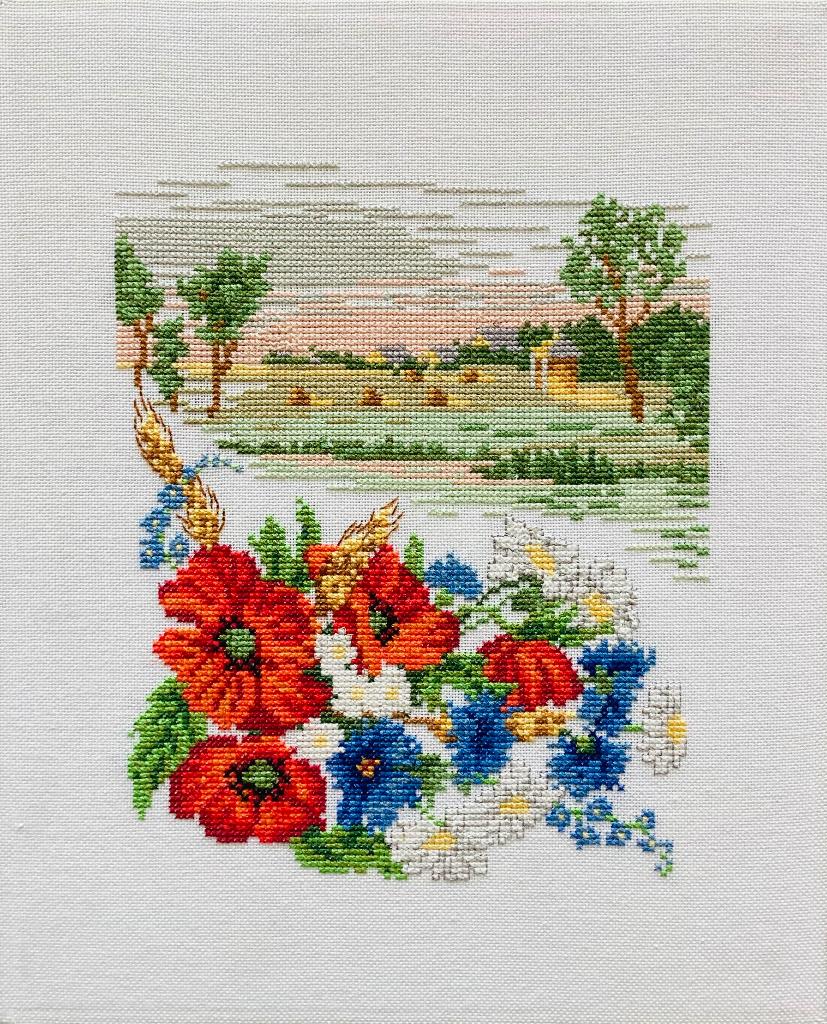 Borduurwerk, zijde, bloem, landschap, vintage, Ophalen, Gebruikt, Handborduren, Overige typen