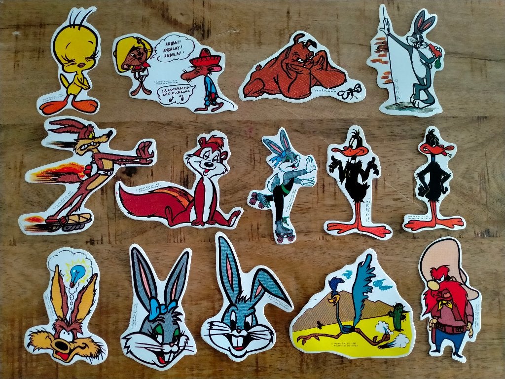 Looney Tunes stickers stickerset Bugs Coyote Tweety, Ophalen of Verzenden, Zo goed als nieuw, Overige typen