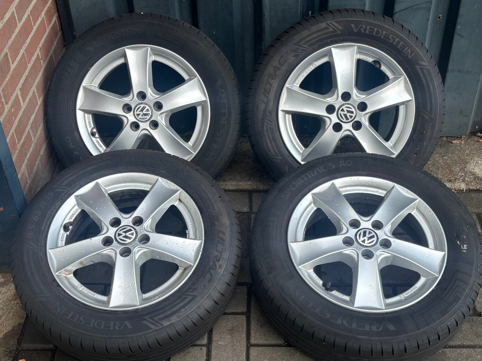 15 inch 5x100 orig dezent velgen+ vredestein zomerbanden!, Ophalen