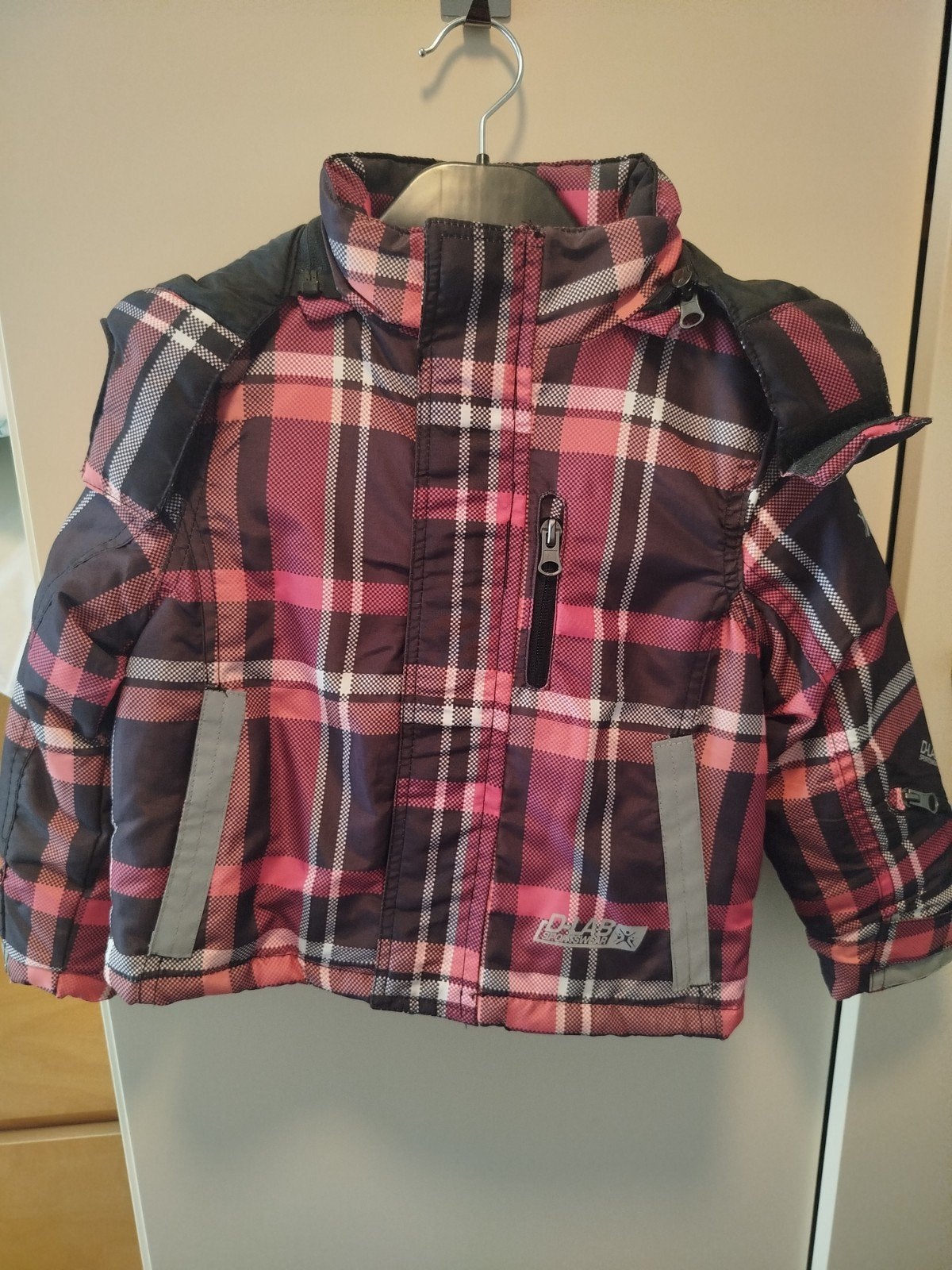 D-LAB Sportswear winterjas geruit roze/zwart maat 92, Meisje, D-LAB Sportswear, Nieuw, Ophalen of Verzenden