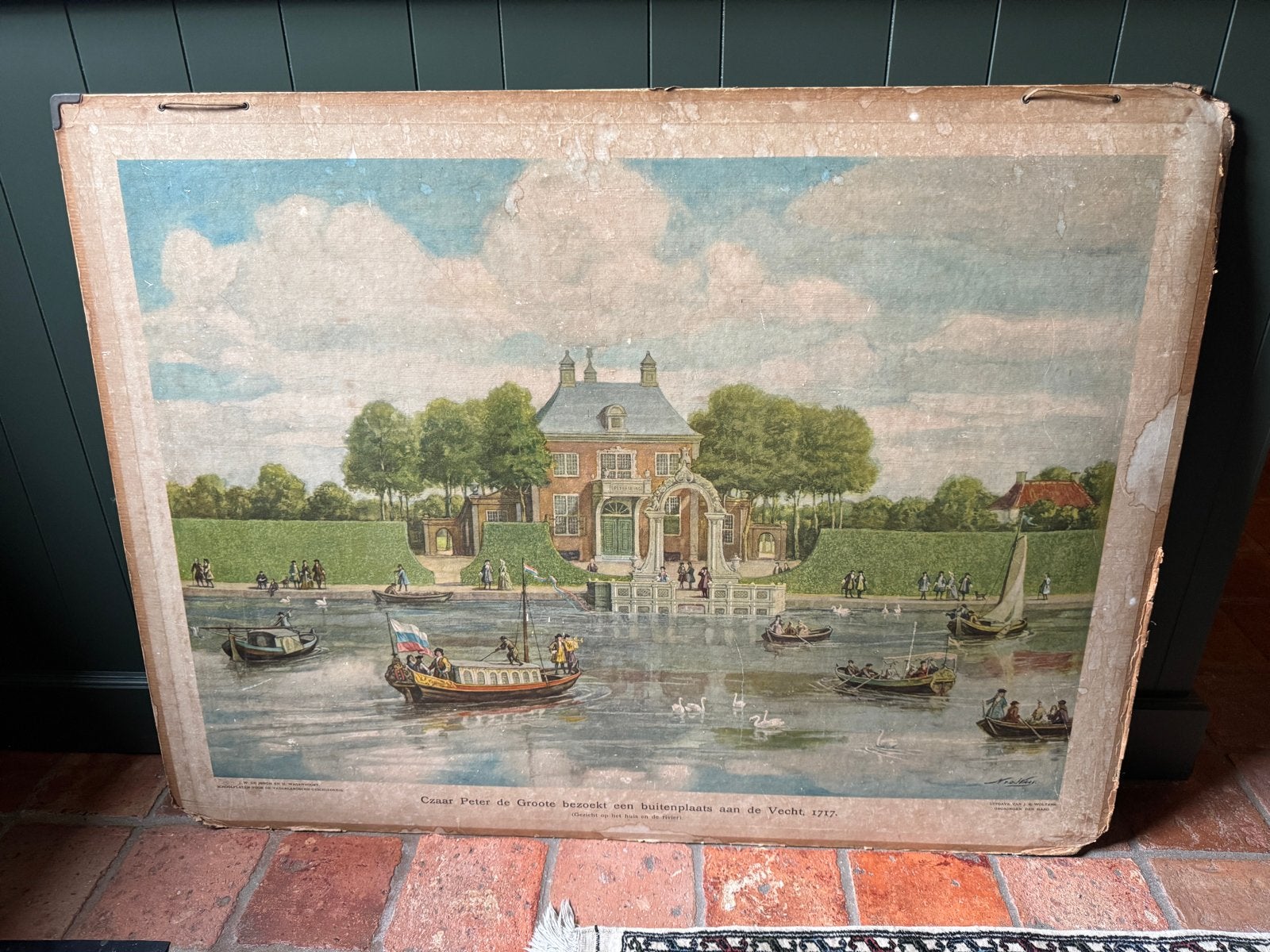 Oude schoolplaat J.B. Wolters – Czaar Peter de Groote, Antiek en Kunst, Ophalen of Verzenden, Stad- en Dorpsgezichten