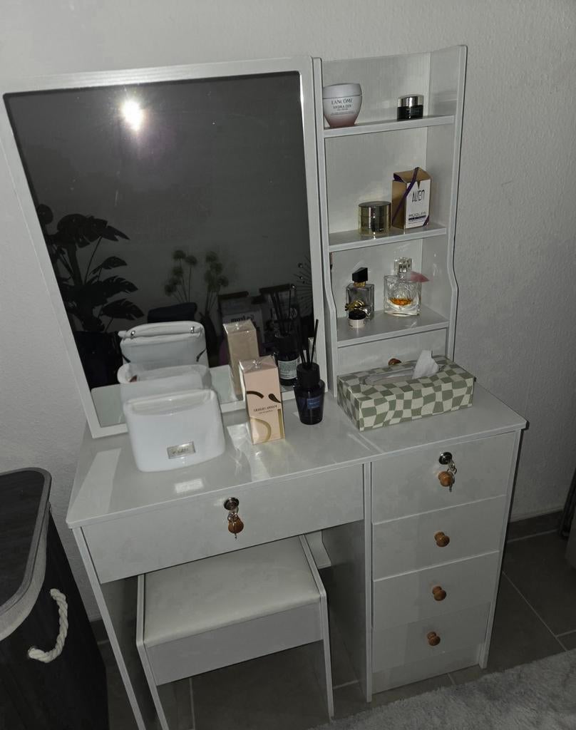 Witte kaptafel, Ophalen of Verzenden, Zo goed als nieuw, Eenpersoons, Hoogslaper
