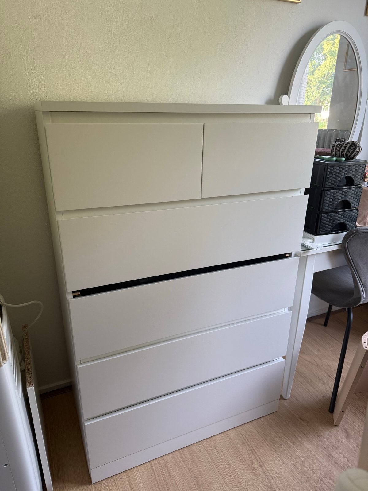 IKEA MALM ladekast wit met 6 lades, Ophalen, Gebruikt, 5 laden of meer, 100 tot 150 cm