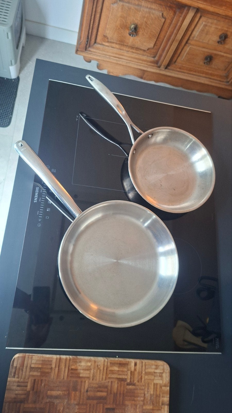 Roestvrijstalen steelpannen Rösle 28cm & TGFF 20cm, Ophalen of Verzenden, Rvs