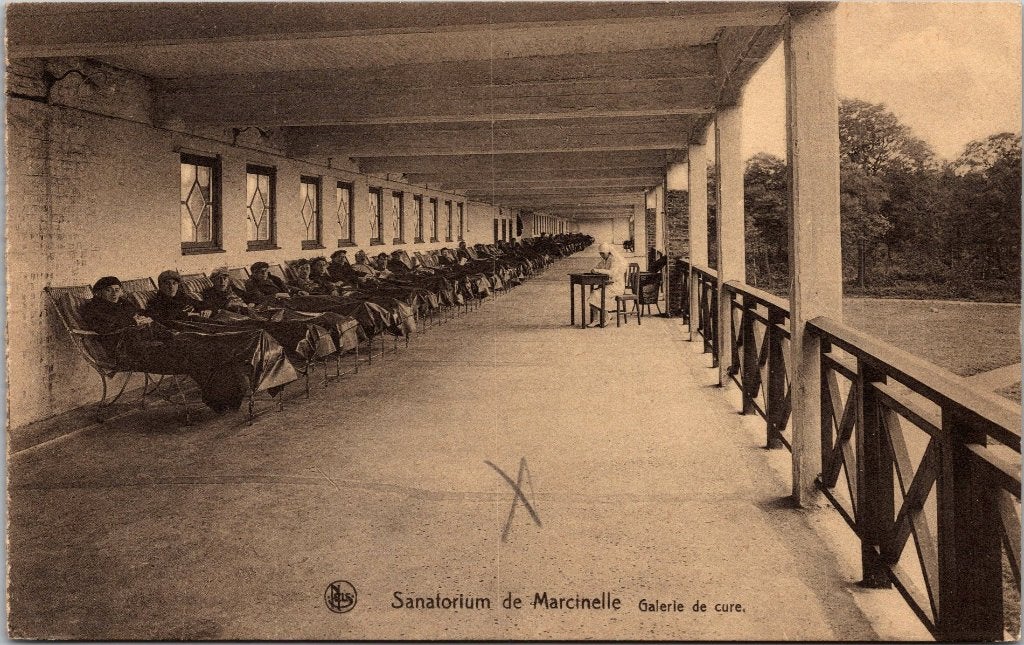 Marcinelle België - 9 antieke postkaarten Sanatorium, Ophalen of Verzenden, 1920 tot 1940, Ongelopen, Henegouwen