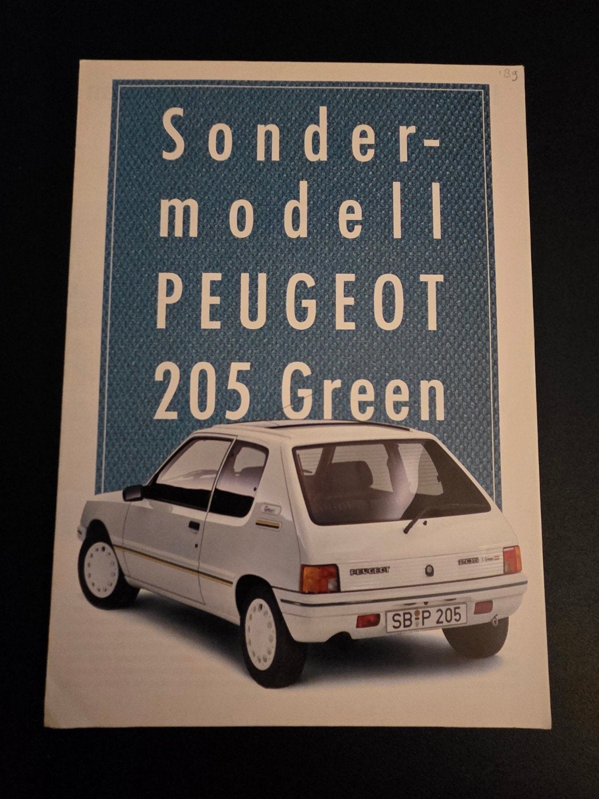 Brochure Peugeot 205 Green 1989, Ophalen of Verzenden, Zo goed als nieuw, Peugeot