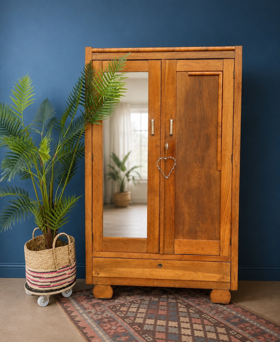 Art Deco kledingkast, 50 tot 70 cm, 105 cm of meer, Ophalen of Verzenden, 100 cm of meer