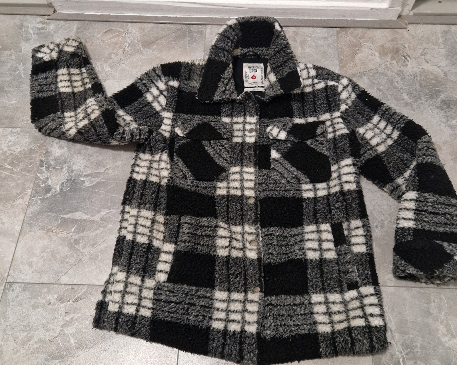 America Today Teddy Jas / Geruite Jas - Maat 146/152, Ophalen of Verzenden, Zo goed als nieuw, Maat 34 (XS) of kleiner