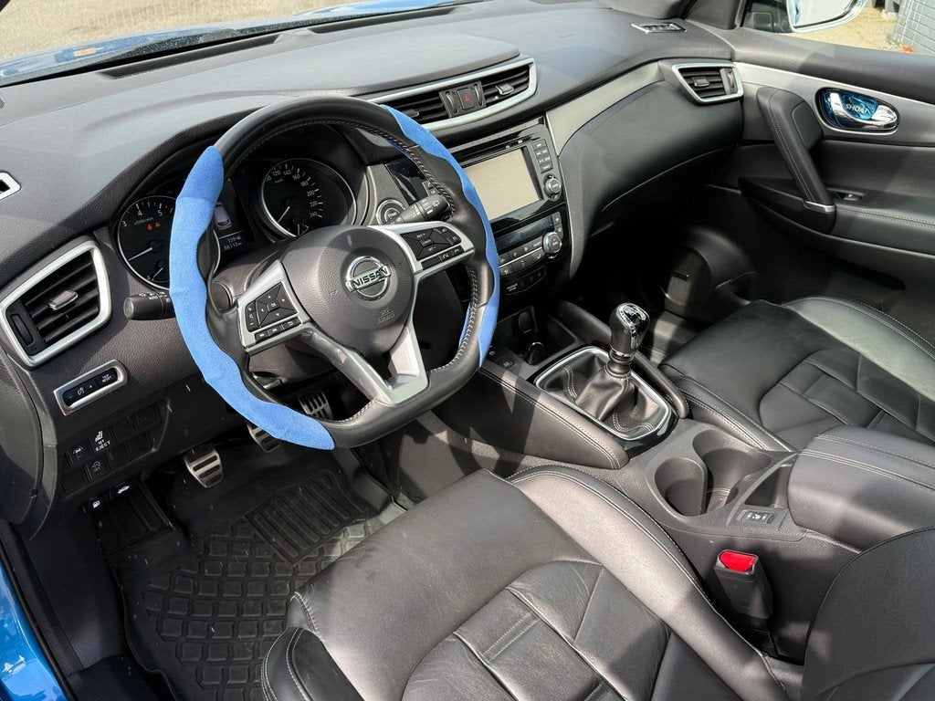 Nissan Qashqai 1.2 Tekna + Panoramadak | Leer | Clima | Navi, Auto's, Nissan, Gebruikt, 4 cilinders, Blauw, 116 pk