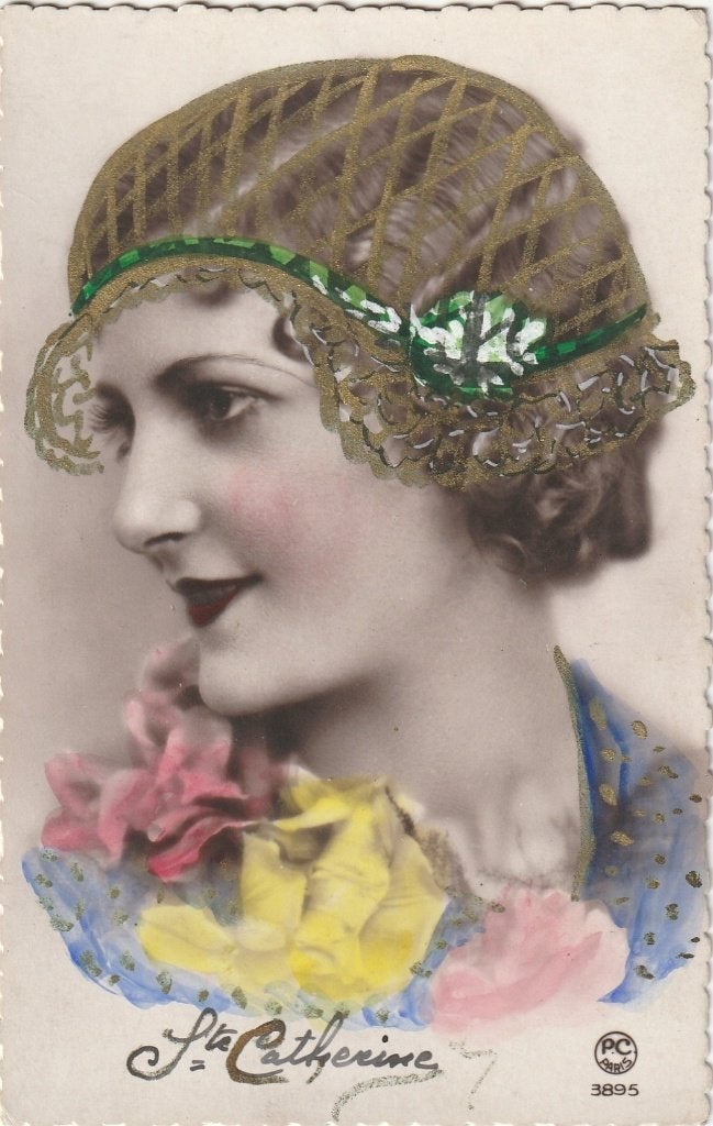 MEISJE HAARNET GOUDOPDRUK BEGIN 1900 ZEER MOOI  KAART KO621, Ophalen of Verzenden, 1920 tot 1940, Ongelopen, Overige thema's