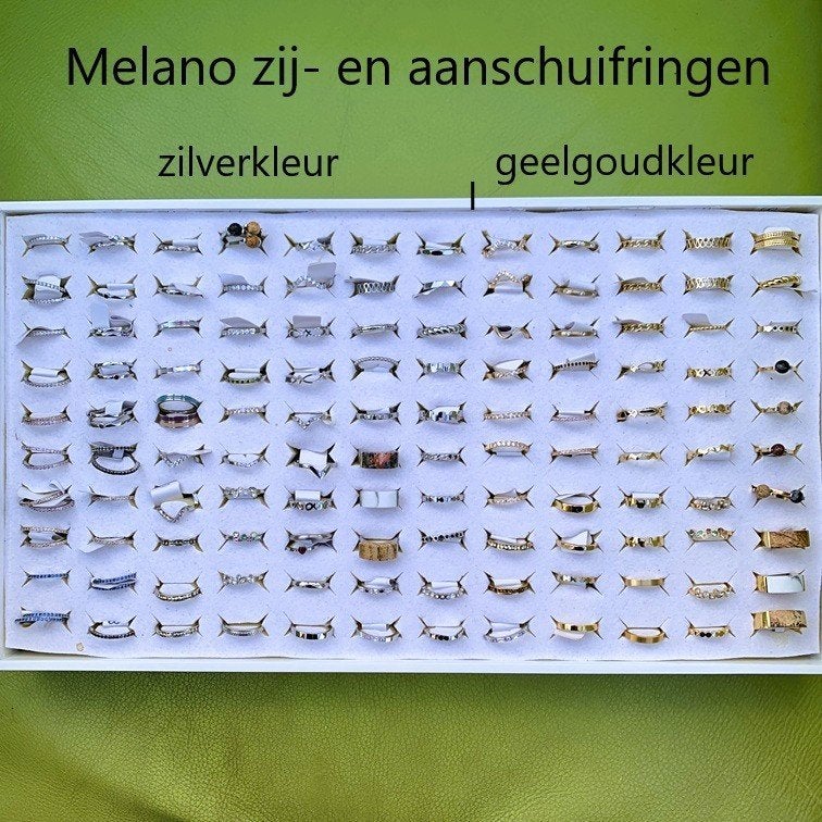 NIEUW:Melano Zij/Aanschuifringen Zilver-,Geelgoud-+Roségoudk, Sieraden, Tassen en Uiterlijk, Ringen, IJzer of Staal, Nieuw, Ophalen of Verzenden