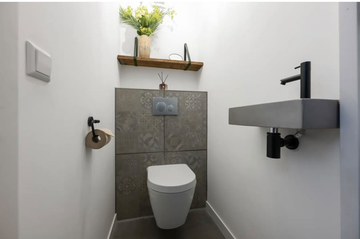 Steigerhouten plank met leren ophangbanden, Ophalen, Gebruikt