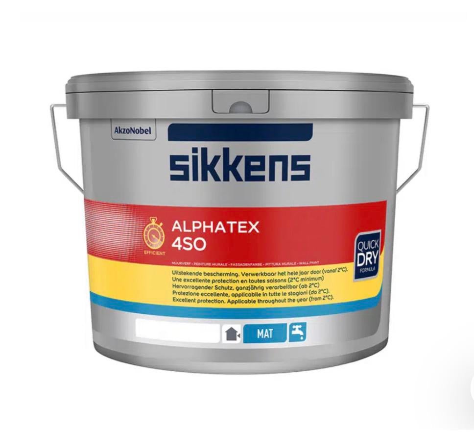 Sikkens Latex 10L Binnen en Buiten Ral 5008 A- Klasse Nieuw, 10 tot 15 liter, Verzenden, Nieuw, Wit