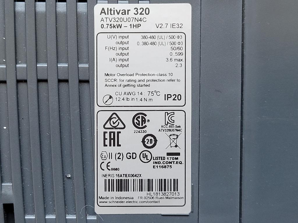 Schneider ATV320 frequentieregelaar 1~230V in, 0,75kW, Schneider, Ophalen of Verzenden, Zo goed als nieuw, Schneider Nederland
